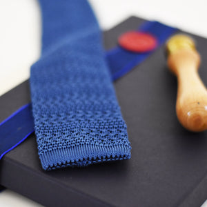 Cravatta in Maglia - LIGHT BLUE STRIPES CROCHET