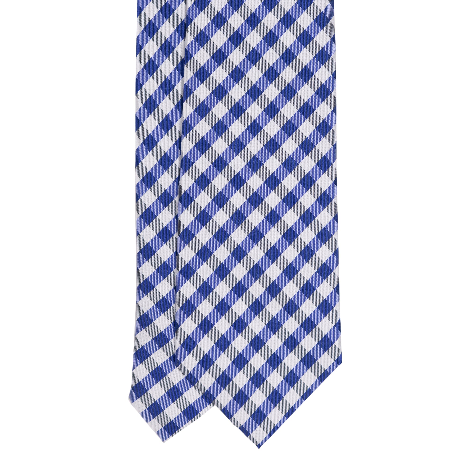 Cravatta in Seta - NAVY BLUE CHECK SAVILE ROW