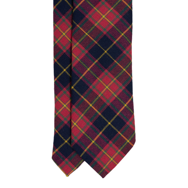 Cravatta Uomo 100% Seta Jacquard – Plaid & Checks, Vintage, Fatta A Mano, Elastico Incluso - 3