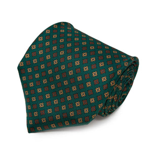 Cravatta in Seta - GREEN PATTERNS SQUARE