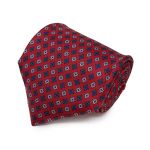 Cravatta in Seta - RED PATTERNS SQUARE