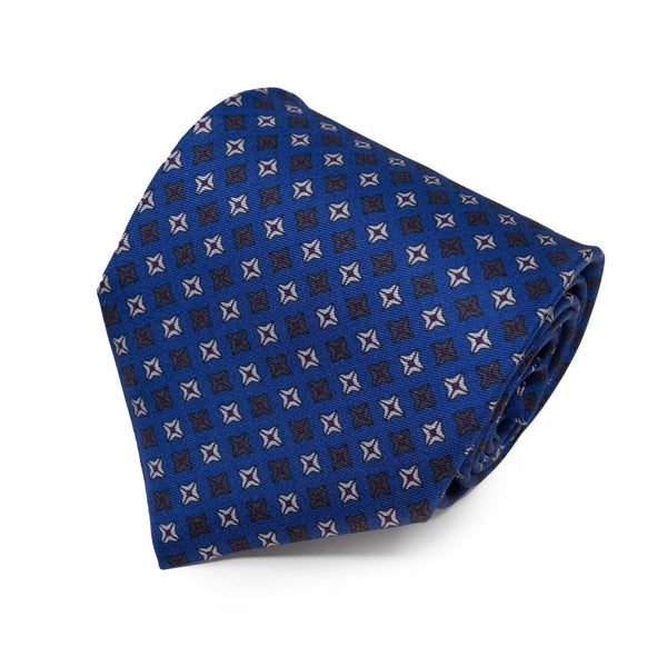 Cravatta in Seta - ROYAL BLUE PATTERNS SQUARE