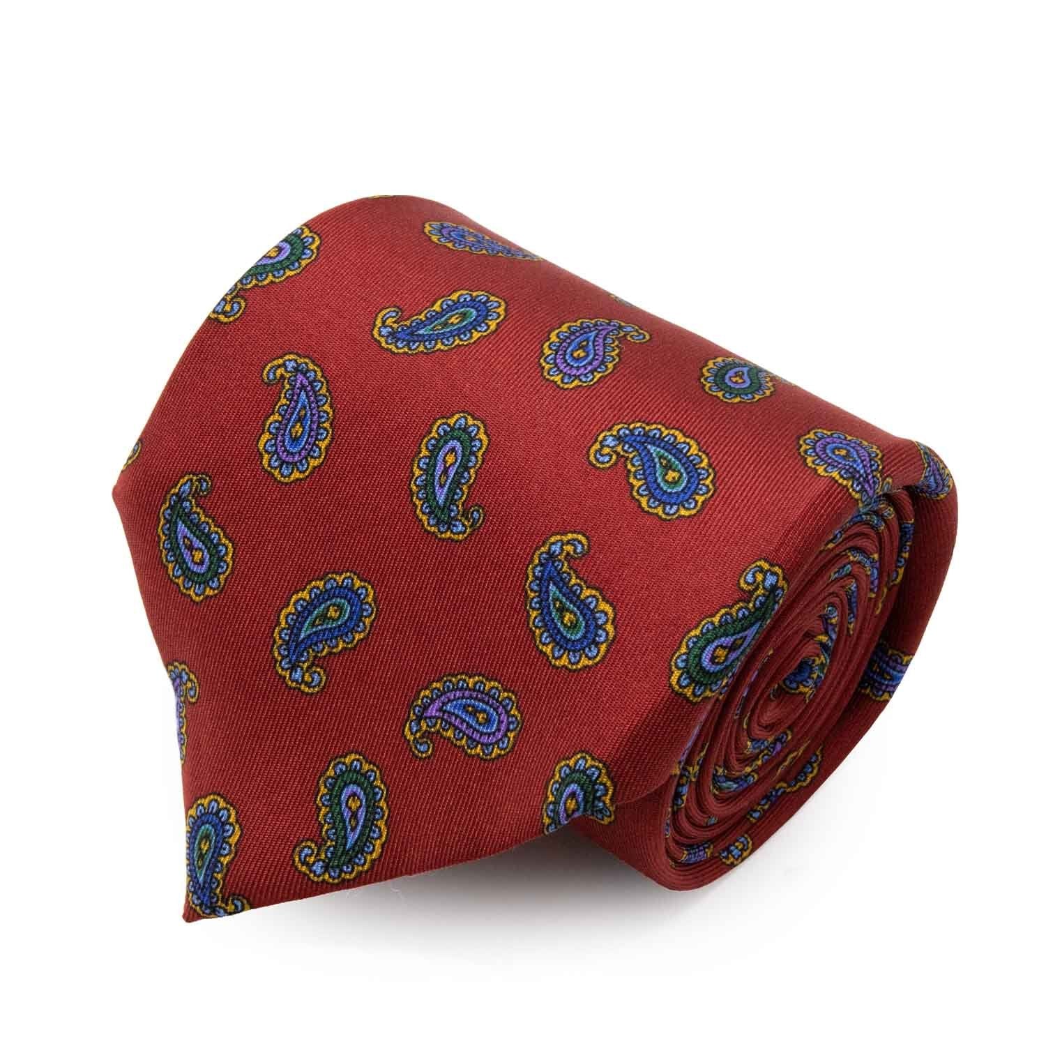 Naldi | Cravatta Seta Micro Paisley - Rosso